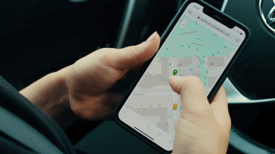 en karta på en del av åbo i en mobiltelefon