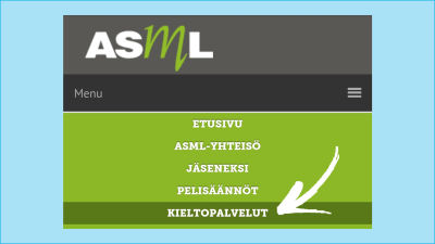 Kuvakaappaus Asiakkuusmarkkinointiliiton sivulta. Nuoli kohdassa Kieltopalvelut.