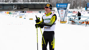 Matti Heikkinen avslutar karriären i dag. Matti Heikkinen kom i mål som tvåa.