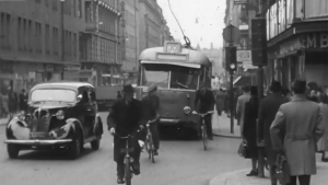 Suomen ensimmäiset liikennevalot Helsingissä 1951.