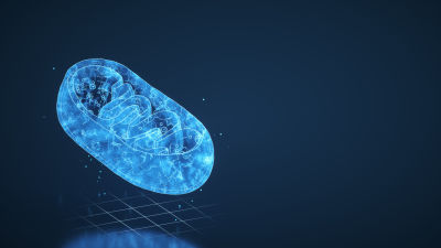En mitokondrie, cellens lilla kraftverk.