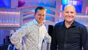 Sami Jauhojärvi ja Kalle Palander urheilustudiossa.