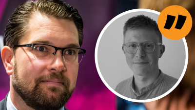 Jimmie Åkesson ler.