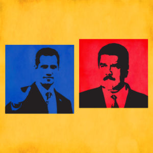 Bildkollage Nicolad Maduro och Juan Guaidó