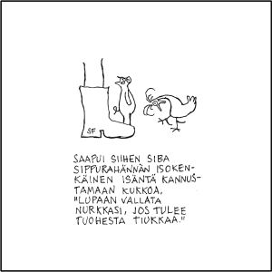 Lassi Rajamaan musiikkiaiheinen pilapiirros.