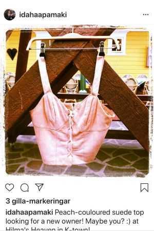 Idas Instagram fungerade som ett loppis då hon gjorde sig av med överlopps kläder och inredninsprylar. Ida Haapamäki