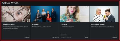Kuvakaappaus Yle Areenan Katso myös -listalta.