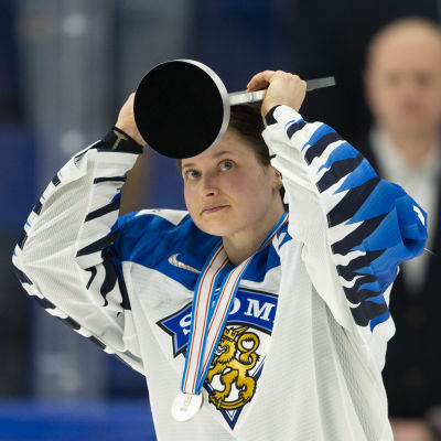 Jenni Hiirikoski under ishockey VM 2019. 