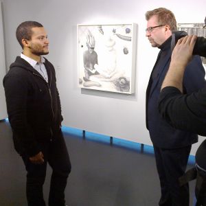 Mika Karhu ja Joonatan Pitkänen Kalle Hammin näyttelyssä Keravan taidemuseo Sinkassa Mika Karhu ja Joonatan Pitkänen Kalle Hammin näyttelyssä Keravan taidemuseo Sinkassa