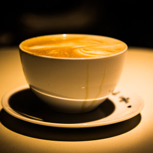 En kopp kaffe latte