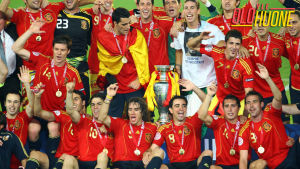 Espanja juhlii vuoden 2008 Euroopan mestaruutta.