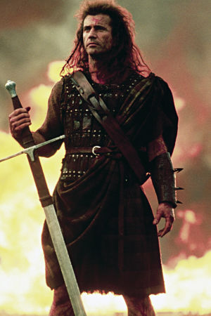 Mel Gibson näytteli William Wallacea. Taipumaton-elokuva
