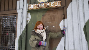 Det är mycket som ska göras ännu men jag tror nog vi håller tidtabellen, säger Martina Lindberg. Martina Lindberg utanför frontmuseet i lappvik