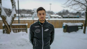 Felix Feryahan är ny målvakt i EIF. Porträttbild av fotbollsspelaren Felix Feryahan.