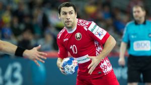 Barys Pukhouski är en av Vitrysslands landslagsstjärnor. Barys Pukhouski, vitrysk handbollsstjärna