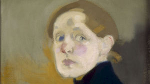 Ett av Helene Schjerfbecks självporträtt. Helene Schjerfbecks målning Självporträtt (1912)