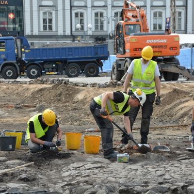 Turun kauppatorin kaivaukset, kesä 2018