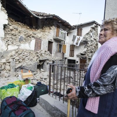 Accumoli i Italien drabbades hårt av jordbävningen.