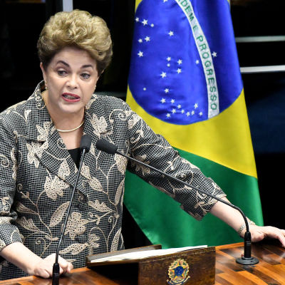 Dilma Rousseff presenterar sina argument 29.8.2016.