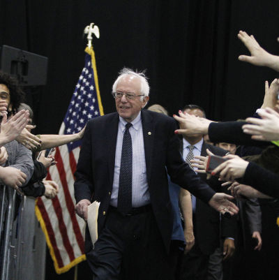 Bernie Sanders på ett valmöte i Erie, Pennsylvania 19.4.2014