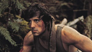 Sylvester Stallone som John Rambo. Sylvester Stallone spelar karaktären John Rambo här i den första Rambo-filmen.