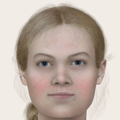 En rekonstruerad bild av en kvinna som levde i Vörå på 500-talet