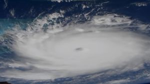 Ett foto på orkanen Dorian taget från internationella rymdstationen ISS