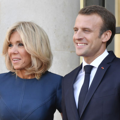 Fru Brigitte Macron och president Emmanuel Macron. 