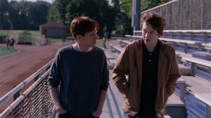 Jesse Eisenberg och Devin Druid. Jesse Eisenberg och Devin Druid i Louder than Bombs.