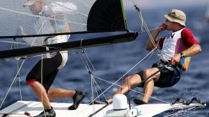 Thomas Johanson och Jukka Piirainen i OS i Aten 2004. Thomas Johanson och Jukka Piirainen i OS-regattan 2004.