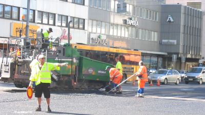 Vägarbete i Åbo
