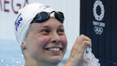 Fanny Teijonsalo i OS-bassängen.