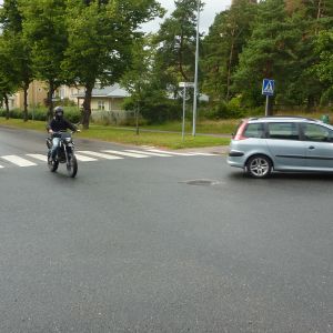Trafik i en korsning. 