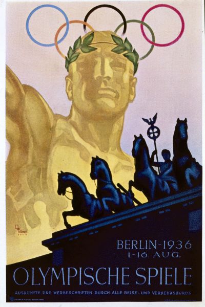 Affischen för de olympiska spelen i Berlin 1936.