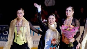 Andrea Dohány och Team Surprise tog sitt sista VM-guld på hemmaplan i Göteborg 2012. Synkrotränaren Andrea Dohany firar VM-guldet 2012.