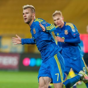 Andrij Jarmolenko, tre mål i kvalet så här långt. Andrij Jarmolenko har gjort tre mål i kvalet.