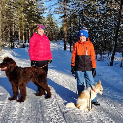 Helena Kummalan perhe asuu metsän keskellä Ylikiimingin Vepsänkylässä.