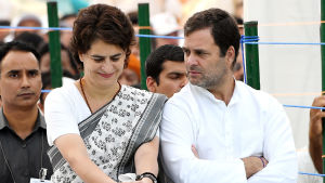 Rahul och Priyanka Gandhi som leder det Indiska Kongresspartiet, ser ut att ha gjort ett katastrofval för andra gången i rad Rahul och Priyanka Gandhi som leder det Indiska Kongresspartiet, ser ut att ha gjort ett katastrofval för andra gången i rad