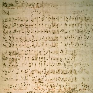 Johann Sebastian Bachin säveltämän Matteus-passion alkuperäiset nuotit.