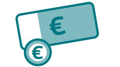 Taloudellisen vastuun kuvituskuva, seteleitä ja kolikoita