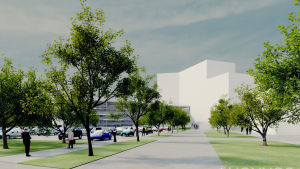 En skiss av hur det nya H-huset vid Vasa centralsjukhus ska se ut.