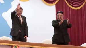 Moon Jae-in och Kim Jong-un.