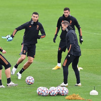 Cristiano Ronaldo Juventuksen harjoituksissa.
