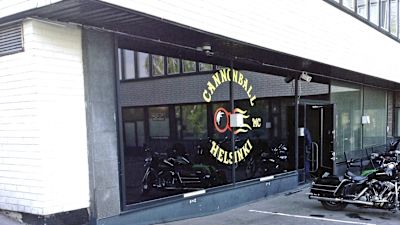 Cannonball MC:s klubblokal i Helsingfors.