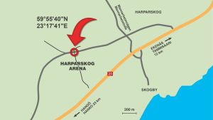 Här ligger Harparskog Arena Koordinaterna för Harparskog Arena