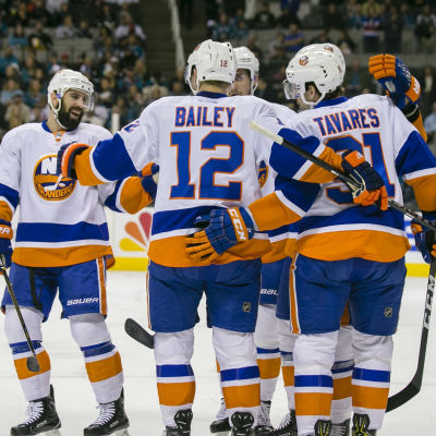 New York Islanders firar mål i NHL.