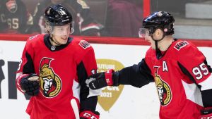 Ryan Dzingel och Matt Duchene i Ottawas tröja. Ryan Dzingel och Matt Duchene i Ottawas tröja.