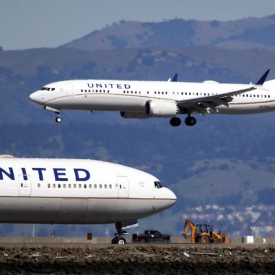 United Airlines -yhtiön Boeing-koneita kuvattuna San Franciscon kansainvälisellä lentoasemalla maaliskuussa 2019.