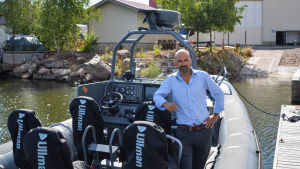 Max Nordlund ser bara positivt på att allt fler företag flyttar in i hamnområdet. Projektchef Max Nordlund, Boomeranger Boats.