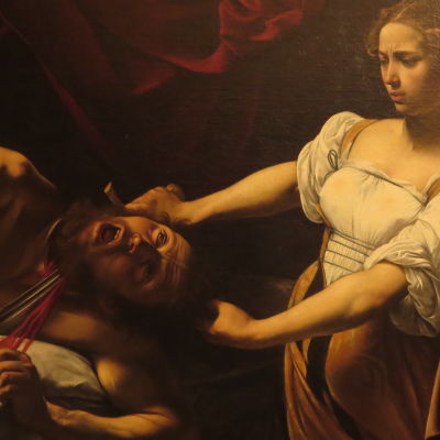 Carvaggio ( 29.9 1571 Milano - 18.7.  1610 Porto Ercole ): Juudit leikkaa Holoferneen pään, vuodelta 1598